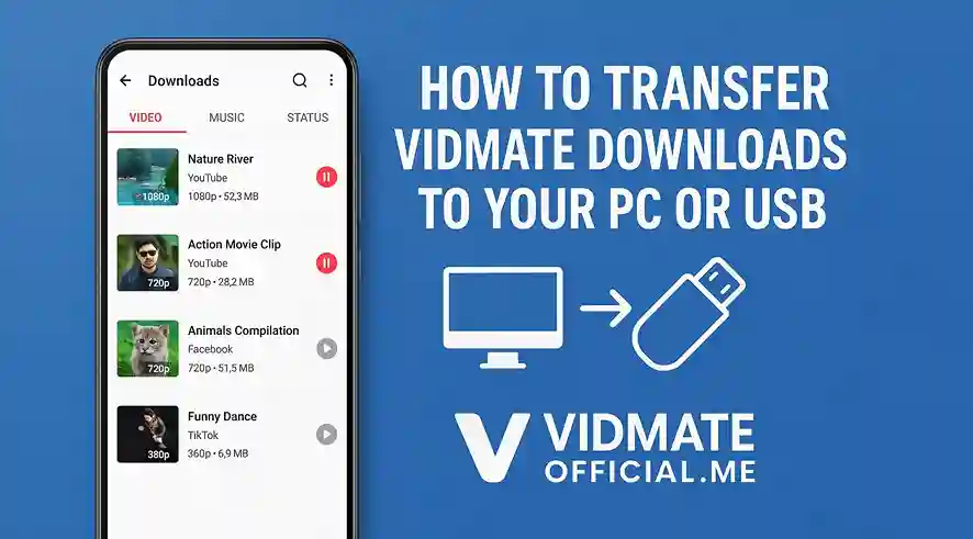 How to Transfer VidMate Downloads to Your PC or USB