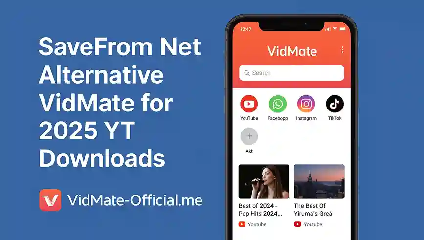 SaveFrom Net Alternative VidMate for 2025 YT Downloads